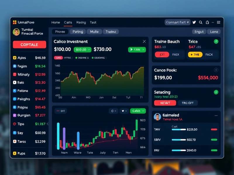 Mumbai Financial Force gameplay interface showing trading dashboard