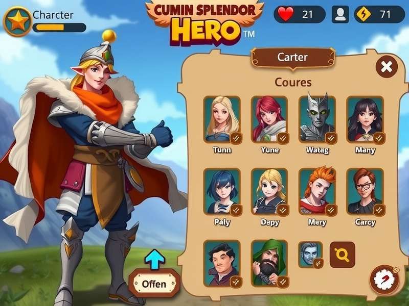 Cumin Splendor Hero character customization interface