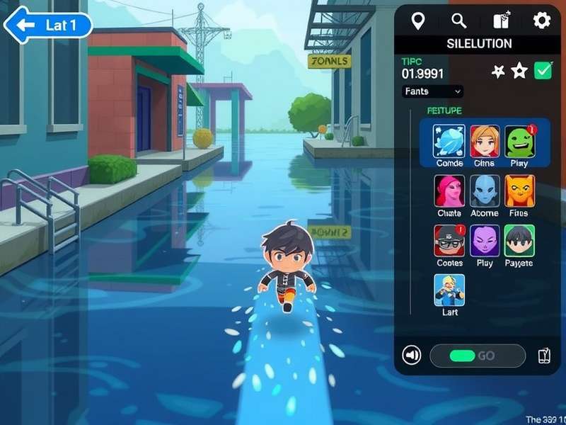 Rising Waters Run control scheme demonstration showing swipe gestures