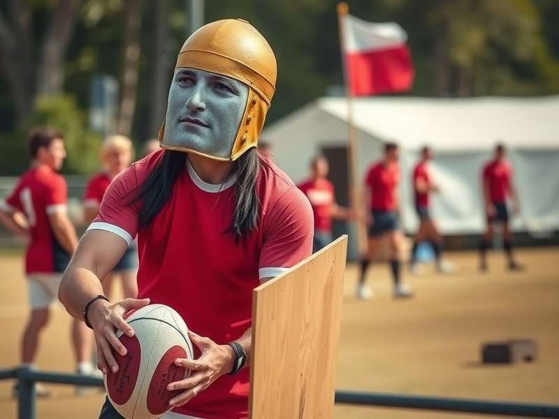 Early Gladiator Rugby Warrior exhibition match Historical Gladiator Rugby Warrior match