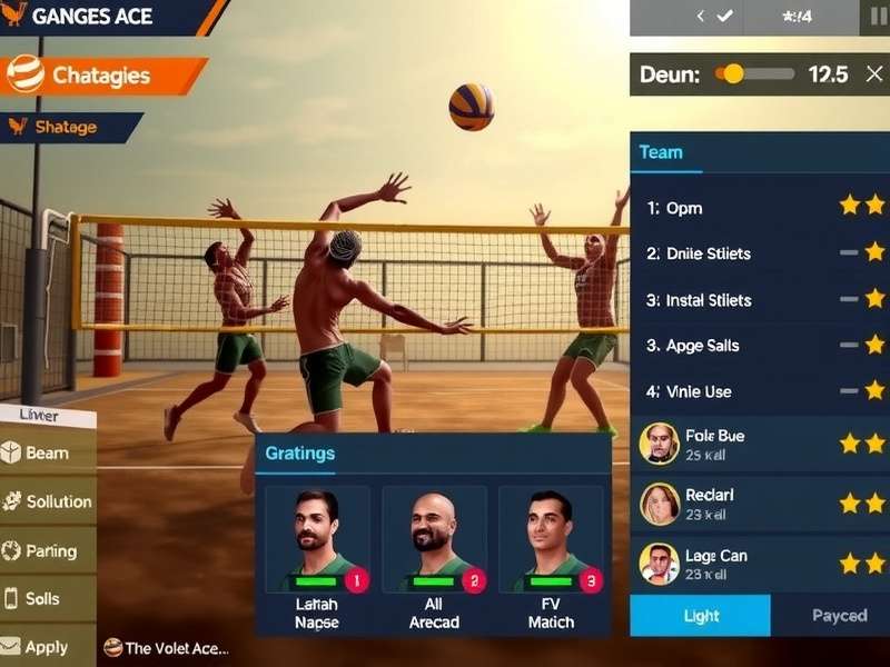Ganges Volley Ace character customization options showing diverse Indian athletes