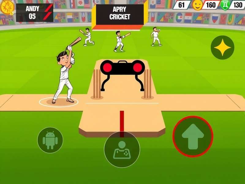 Super Chhota Bheem Cricket gameplay screenshot showing characters in action