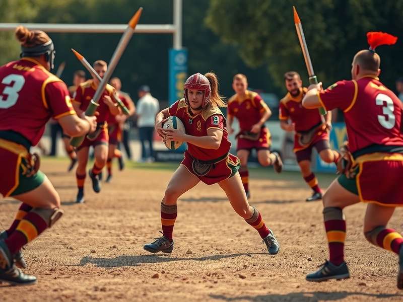 Complete set of Gladiator Rugby Warrior protective gear Gladiator Rugby Warrior equipment display