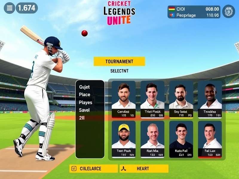Cricket Legends Unite gameplay screenshot showing batting interface