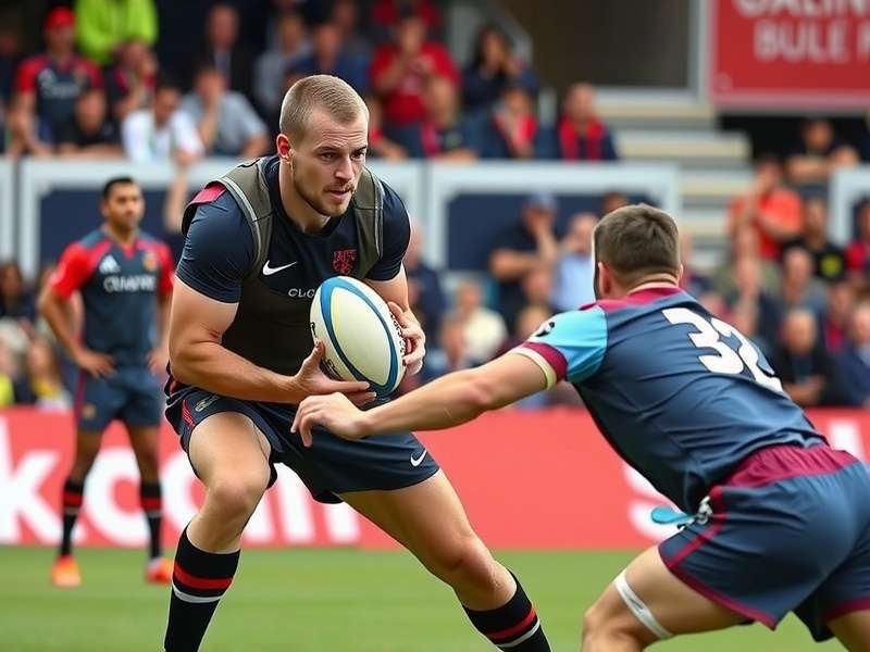 Intense Gladiator Rugby Warrior match in progress Gladiator Rugby Warrior match action