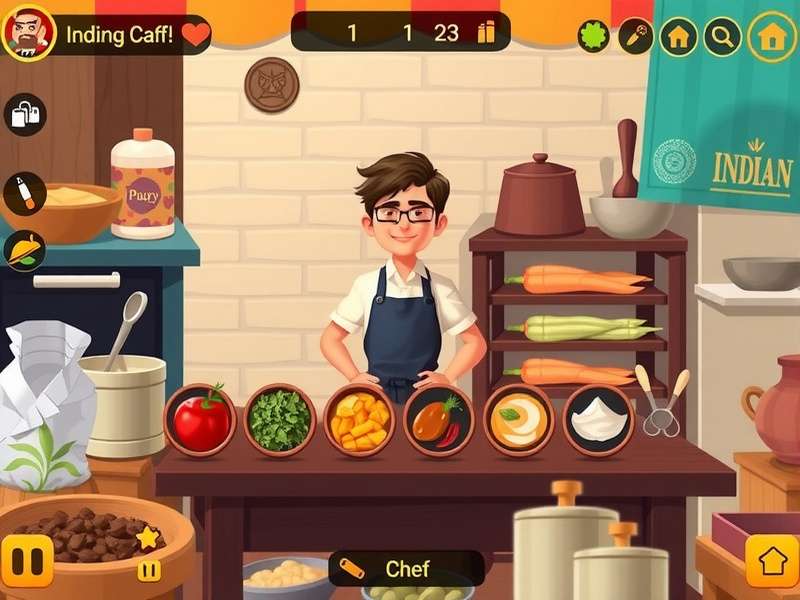 Spicy Curry Explorer cooking interface with various spices and ingredients