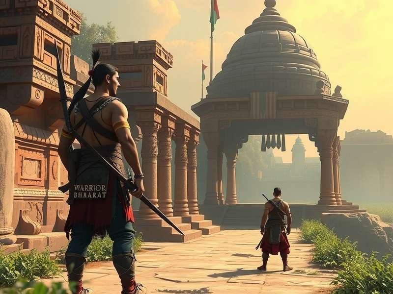 Warrior Of Bharat game cover art showing Indian warrior in traditional armor