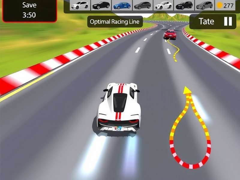 Race Master 3D gameplay screenshot showing high-speed racing action