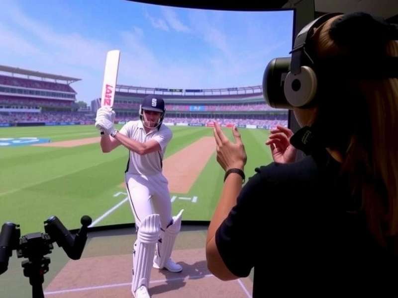 VR Cricket Ultra gameplay showing batsman perspective in virtual reality