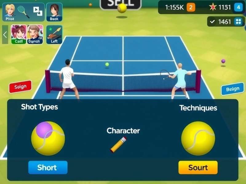 Tennis Clash Supreme Star character customization and equipment screen