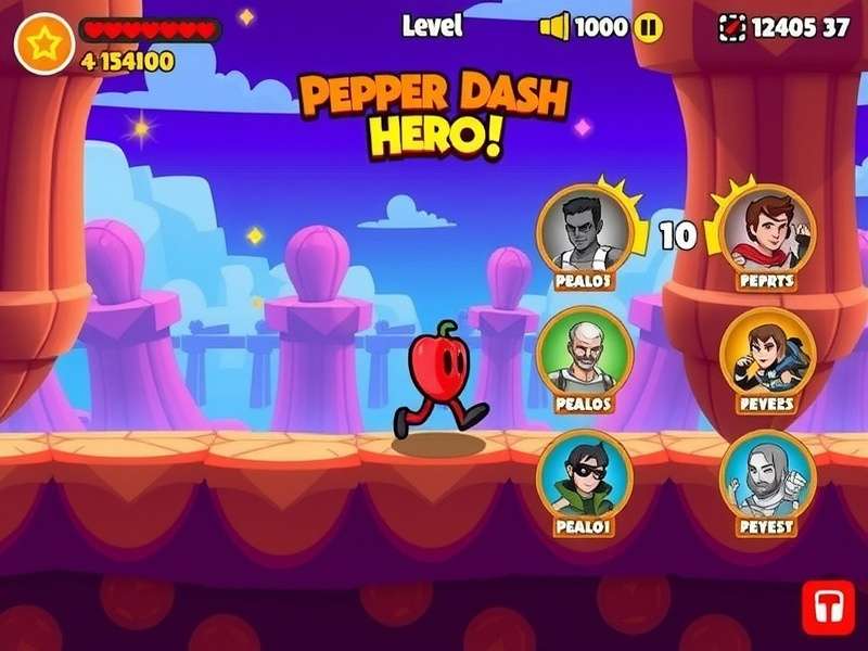 Pepper Dash Hero gameplay screenshot showing character running through colorful environment