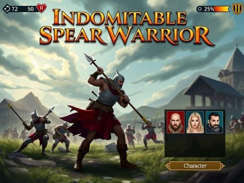 Indomitable Spear Warrior game banner showing warrior with spear