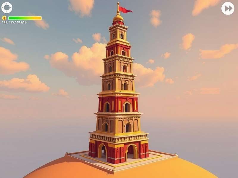 Anas Edathodika Tower gameplay screenshot showing tower construction
