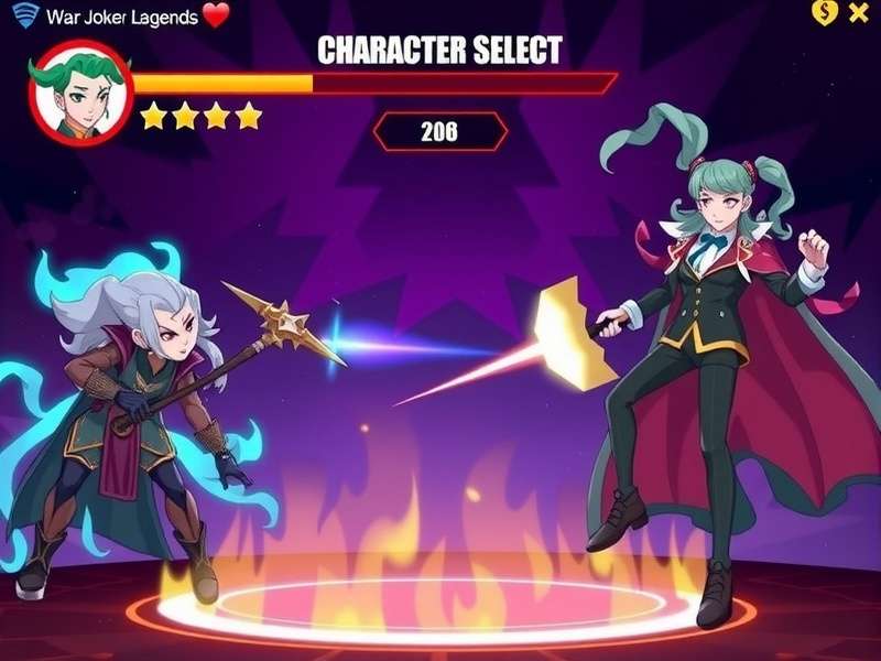War Of Joker Legends gameplay screenshot showing character battles
