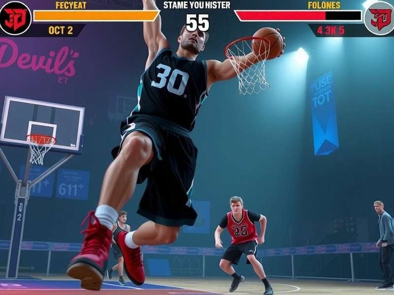 Development team working on Dunking Devils game design