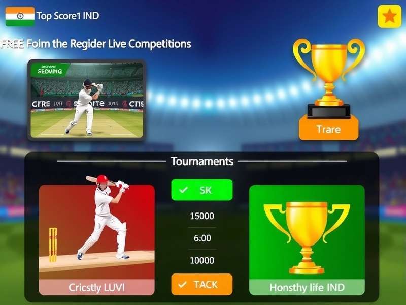 Top Scorer1 IND gameplay interface showing cricket match simulation