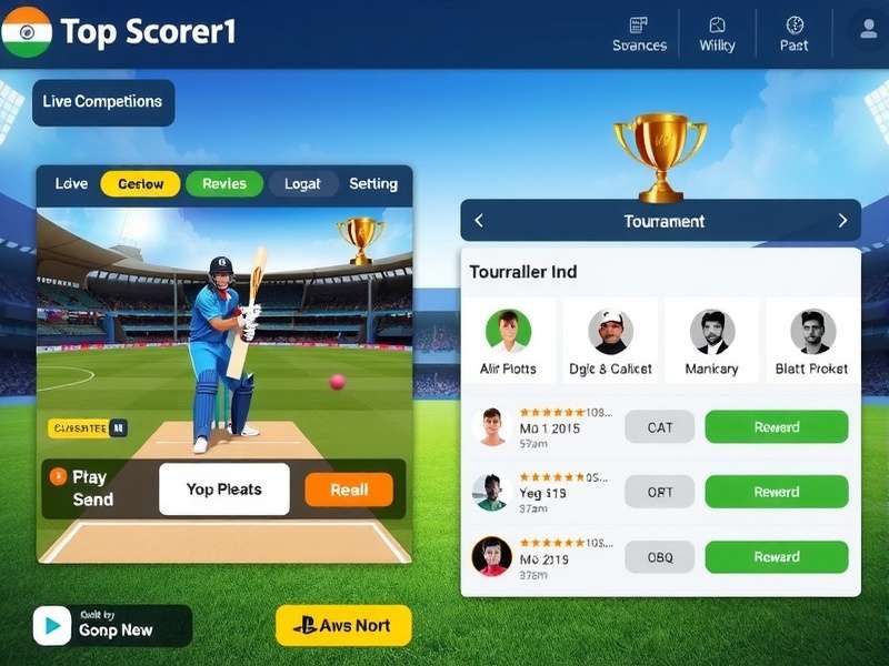 Top Scorer1 IND tournament interface showing live competitions