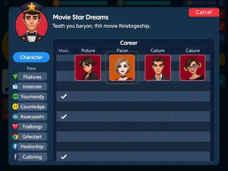 Movie Star Dreams relationship management interface