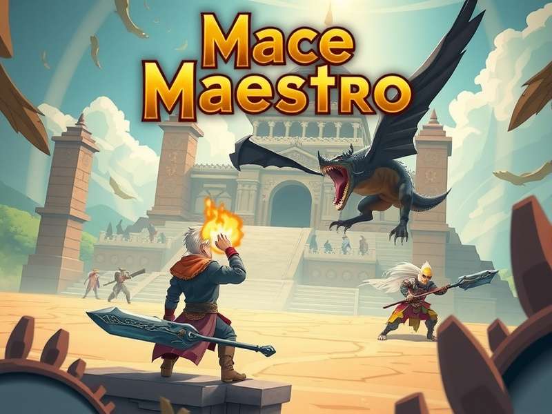 Mace Maestro game cover art showing protagonist with legendary mace