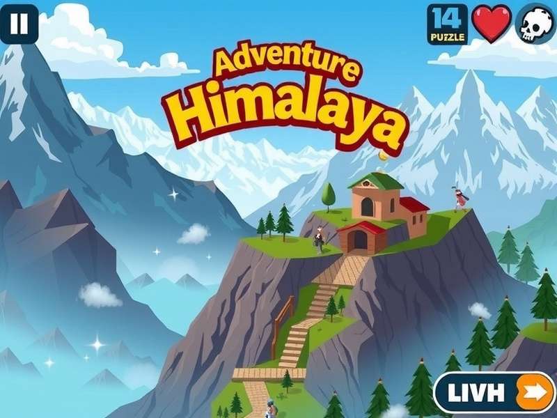 Adventure Amigos Himalaya gameplay screenshot showing mountain exploration