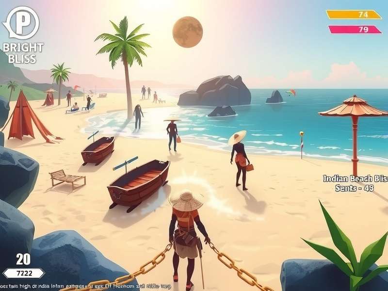 Bright Beach Bliss gameplay showing beach environment
