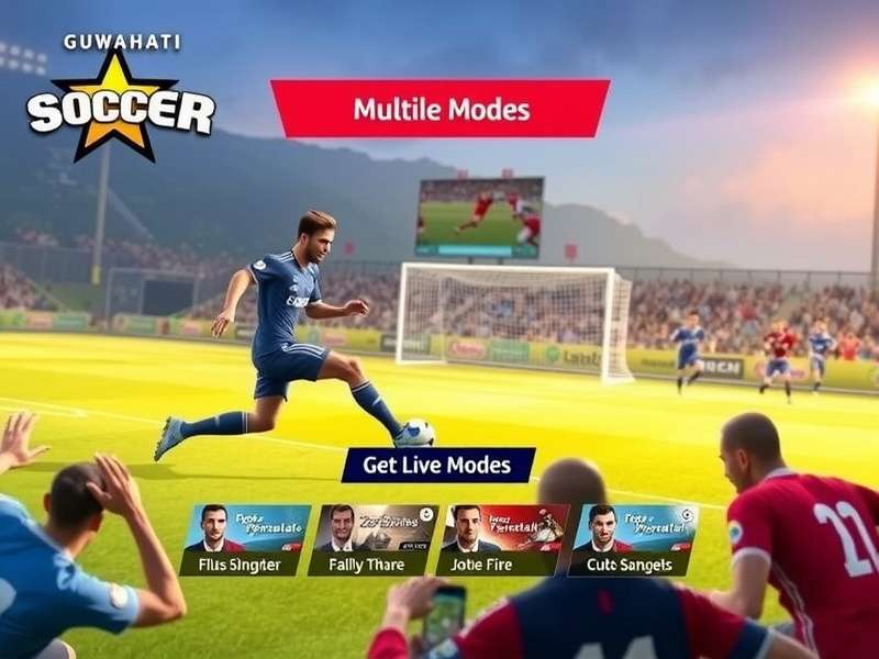 Guwahati Soccer Star gameplay screenshot showing realistic football action