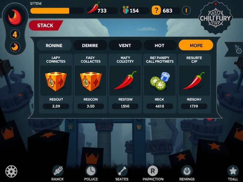 Chili Fury Hero progression system interface