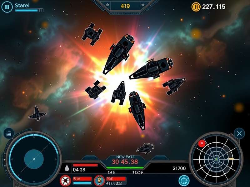 Interstellar Explorer Ace combat scenario with multiple spacecraft