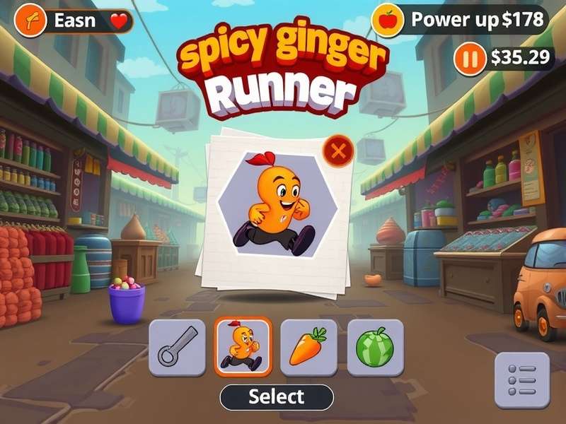 Spicy Ginger Runner character selection screen