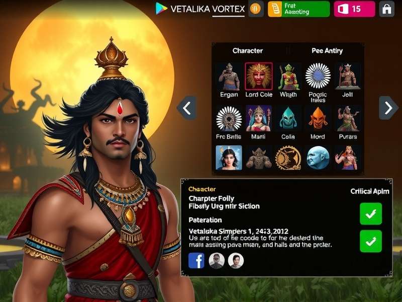 Vetalika Vortex gameplay screenshot showing character in ancient Indian setting