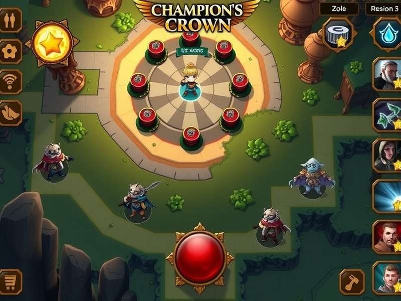 Champion S Crown gameplay screenshot showing battle arena