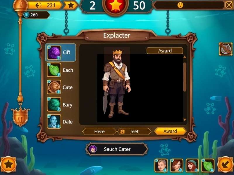 Character Selection in Underwater Odyssey King Underwater Odyssey King character selection screen