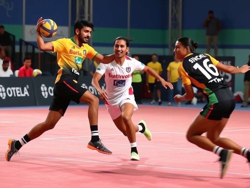 Handball Festival India Elite tournament action and celebrations Handball Festival India Elite tournament action and celebrations