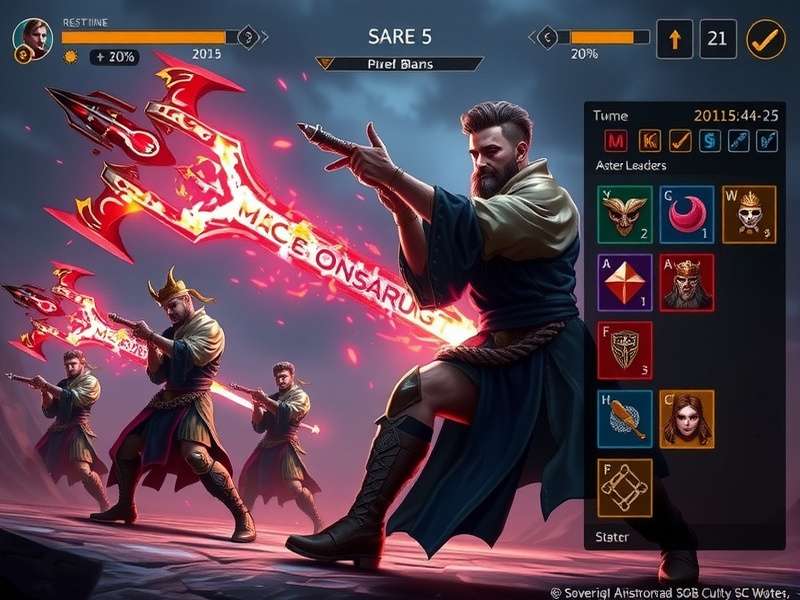 Sovereign Mace Onslaught gameplay screenshot showing epic mace combat