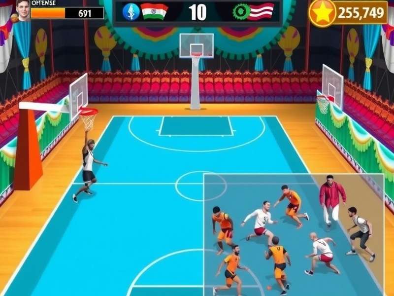 Desi Dribble Dunk strategy diagram showing offensive and defensive formations