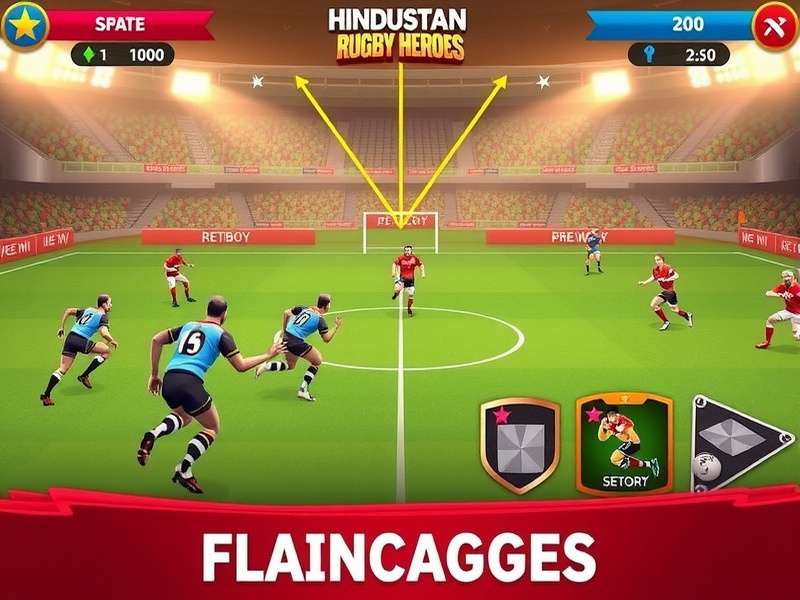 Hindustan Rugby Heroes Strategic Formations Hindustan Rugby Heroes strategic gameplay showing formation setups