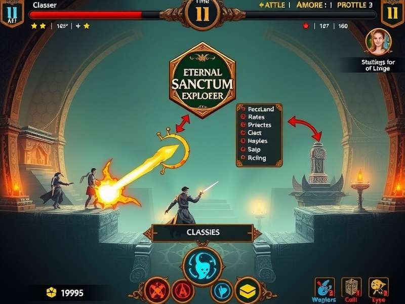 Eternal Sanctum Explorer character selection screen showing different classes
