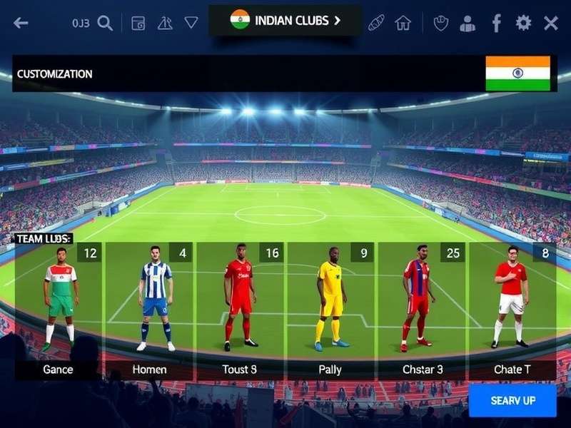 Desi Football League team customization interface