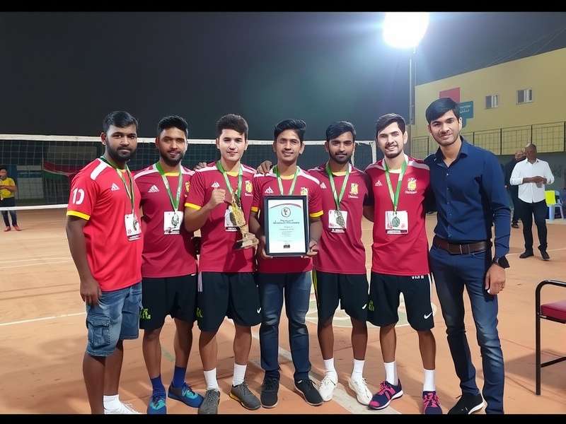 Sikar Volley Crusaders trophy celebration