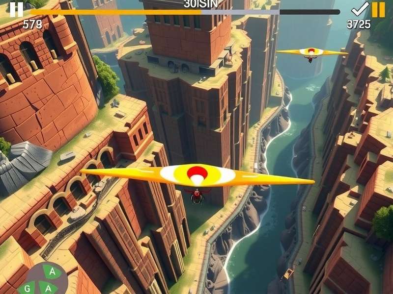 Gorge Glider Pro multiplayer mode showing multiple gliders