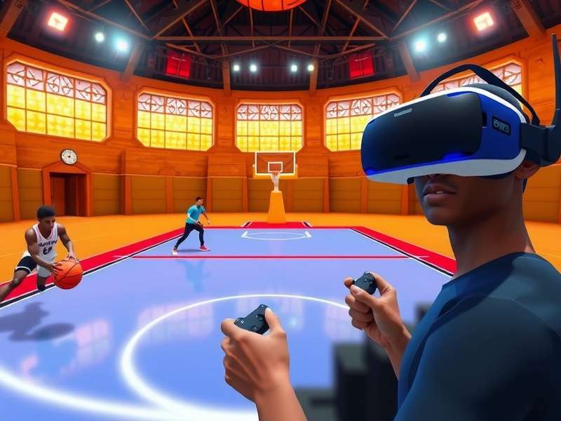 Basket King VR court environment showing detailed graphics