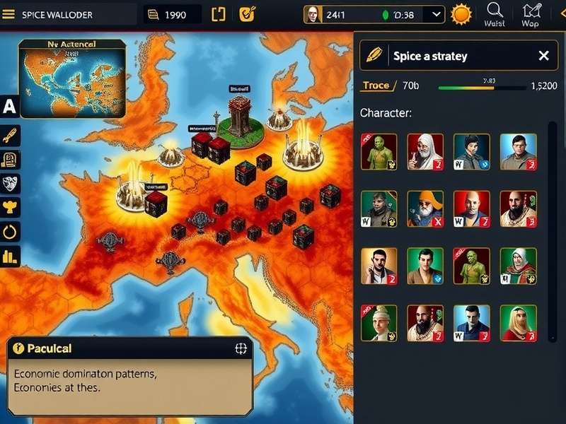 Advanced strategy visualization showing economic domination patterns in Spice Warlord Dominator