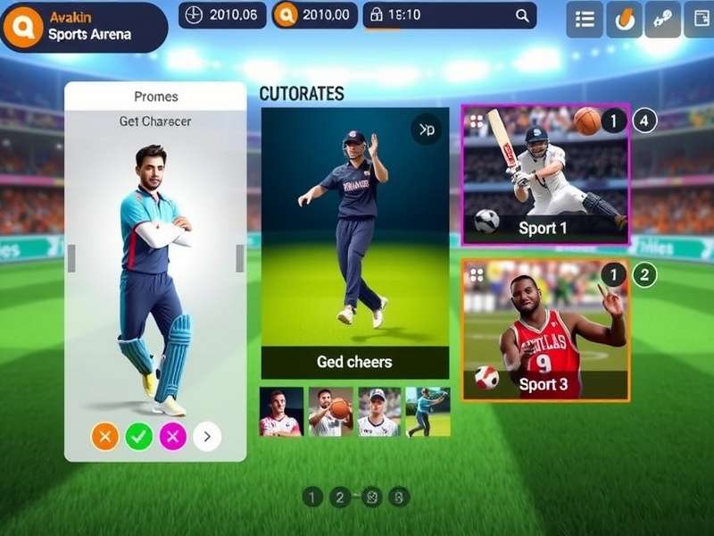 Player Progression in Avakin Sports Arena Avakin Sports Arena character customization and progression interface