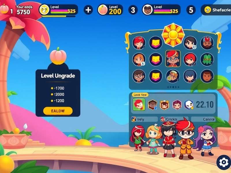 Character lineup from Peach Paradise Pursuit showing diverse Indian-inspired designs