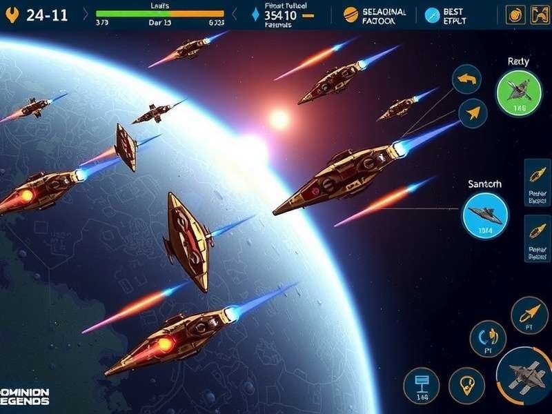 Space Dominion Legends gameplay showing galaxy map and fleet management