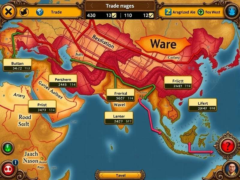 Spice Route Marvel World Map Spice Route Marvel map interface showing trade routes