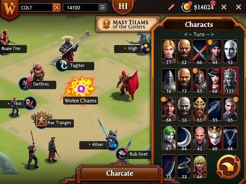 Character roster in Assam War Titans showing diverse heroes