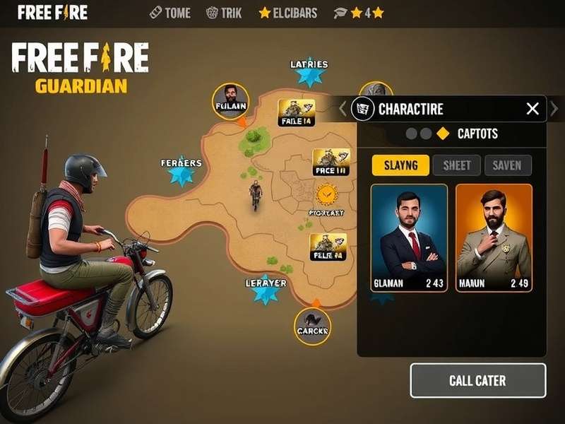 Free Fire Rickshaw Guardian map layout showing strategic positions