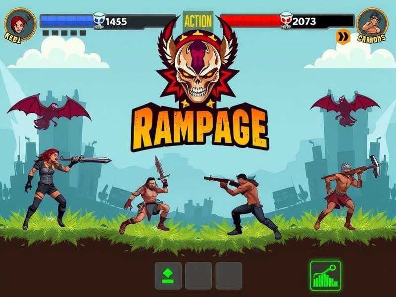 Rebel Rampage - Main Game Interface Rebel Rampage main game screen showing action gameplay