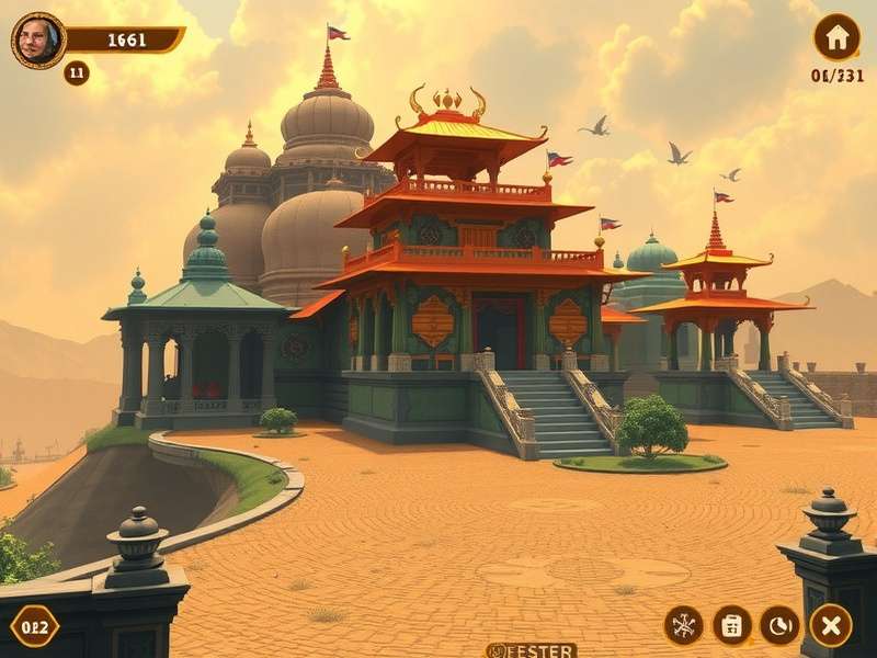 Advanced level puzzle in Golden Temple Puzzle Path